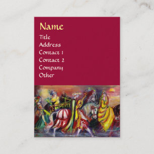 Carte De Visite RIDEAUX CHEVAUX, MUSIQUE EN Imaginaire DE NUIT Rou