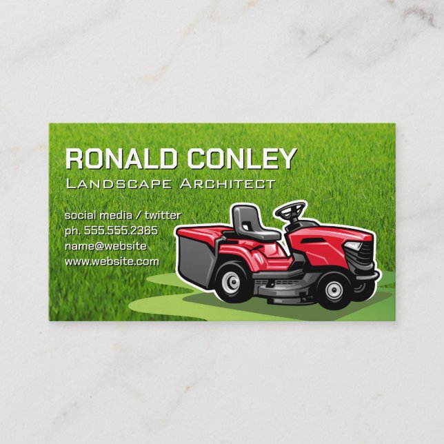 Carte De Visite Riding Lawnmower | Soins de pelouse (Devant)