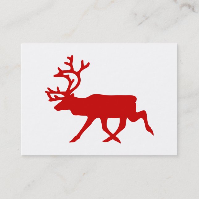 Carte De Visite Rindeer rouge / Silhouette caribou (Dos)