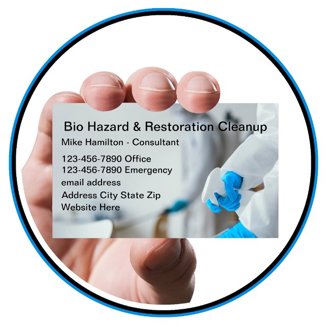 Carte De Visite Risque De Bio Et Nettoyage Industriel (Créateur téléchargé)