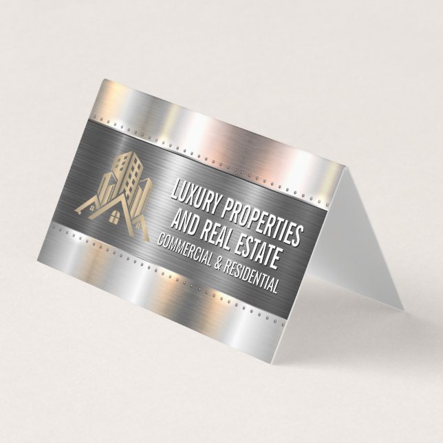 Carte De Visite Rivets métalliques de construction | Logo des prop (Devant)