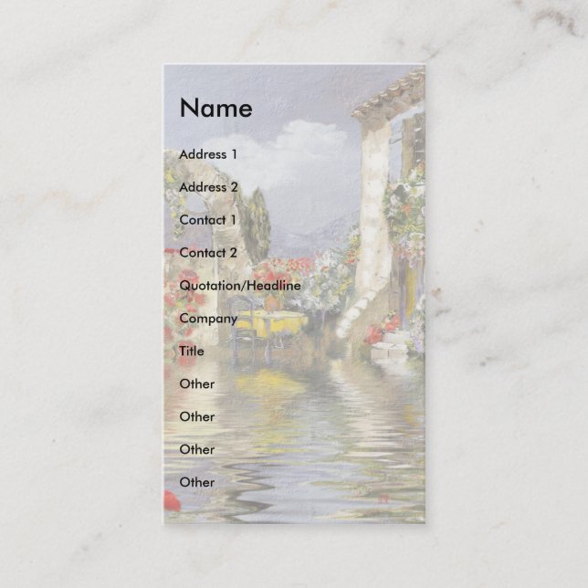 Carte De Visite Riviera française ! Modèle (Devant)