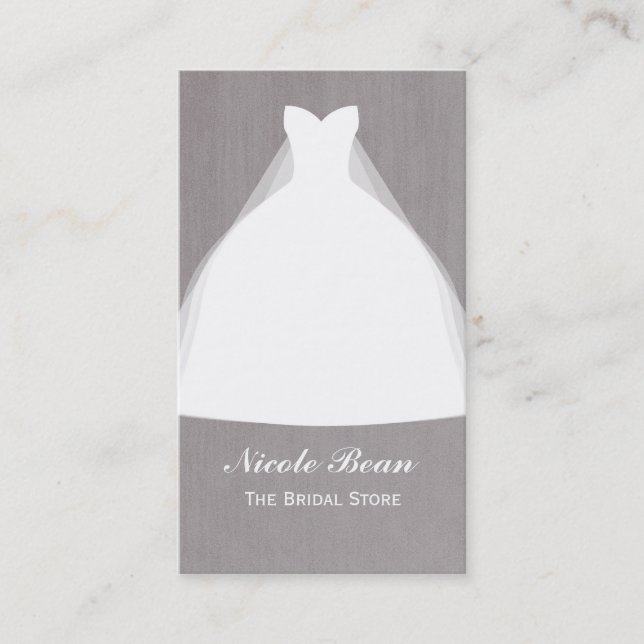 Carte De Visite Robe de Mariée Moderne Élégance Chic Mariage (Devant)
