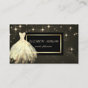 Carte De Visite Robe dorée élégante moderne glamour étoiles