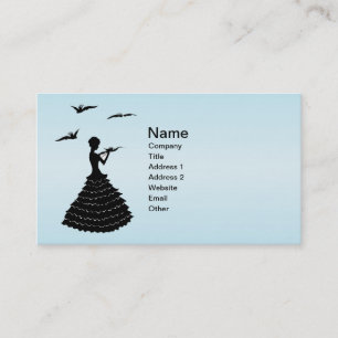 Carte De Visite Robe Lady Ruffled Fancy Doses en Silhouette Noire