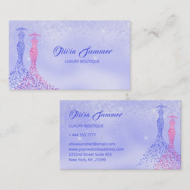 Carte De Visite Robes Sparkle Boutique de luxe (Devant / Derrière)
