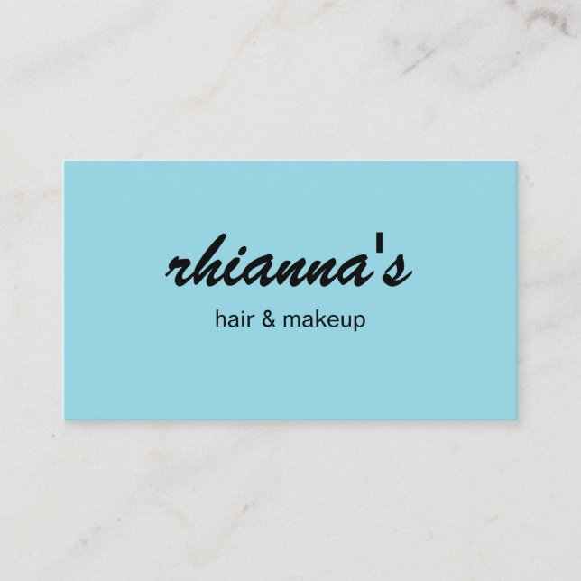 Carte De Visite Robin Egg Blue Hair Makeup Script professionnel (Devant)