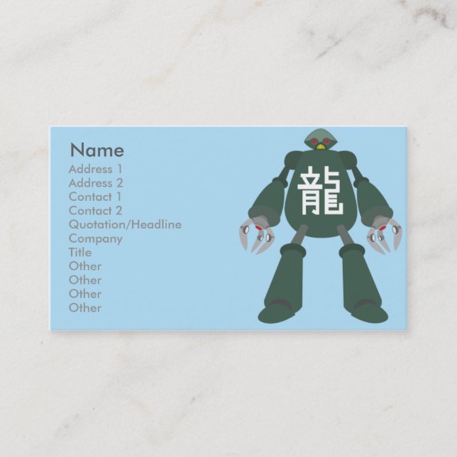 Carte De Visite Robot - affaires (Devant)