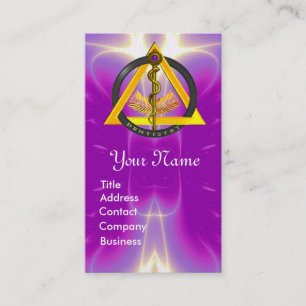 CARTE DE VISITE ROCHE DE PERLE DE MONOGRAMME DENTISTE ASCLEPIUS