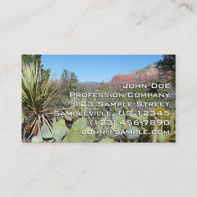 Carte De Visite Rochers rouges et cactus I (Devant)
