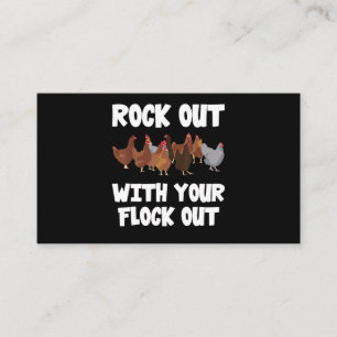 Carte De Visite Rock Out With Your Flock Out Drôle Poulet 210