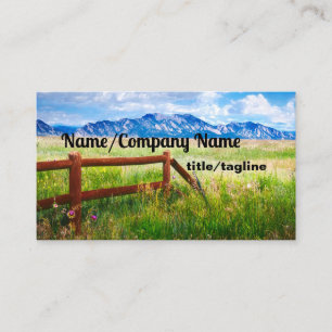 Carte De Visite Rocky Mountain paysage fleurs sauvages art photo