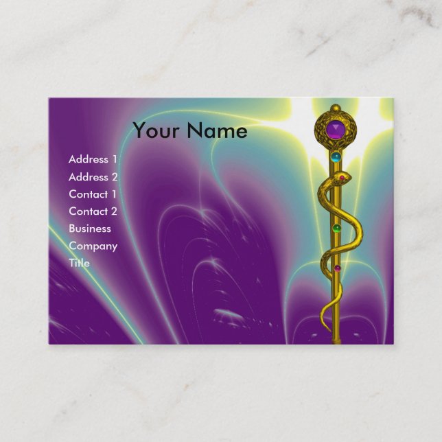 Carte De Visite ROD ASCLEPIUS SOINS DE SANTÉ MÉDICALES Purple (Devant)