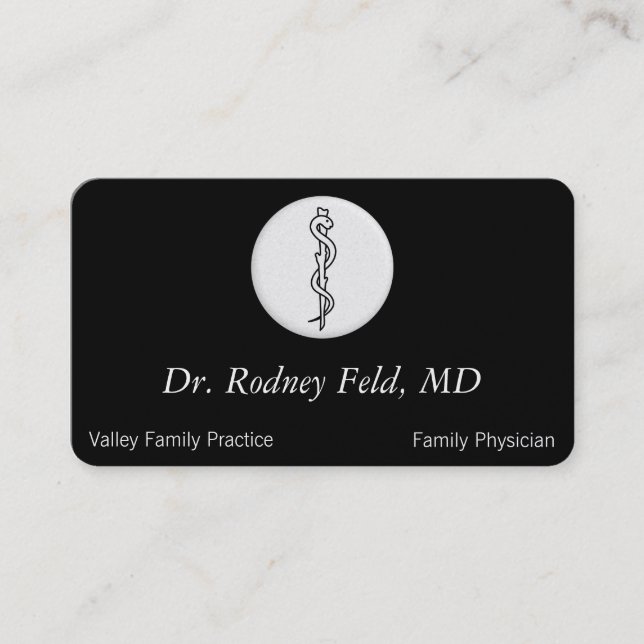 Carte De Visite Rod d'Asclepius [symbole médical] (Devant)