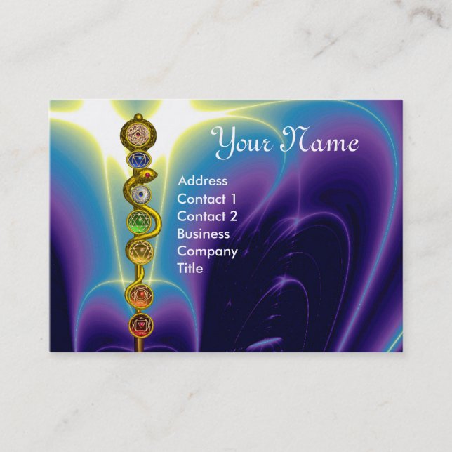 CARTE DE VISITE RODE D'ASCLEPIUS, 7 CHAKRAS, YOGA, ÉNERGIE SPIRITU (Devant)