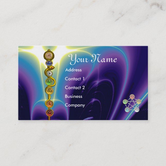 CARTE DE VISITE RODE D'ASCLEPIUS, 7 CHAKRAS, YOGA, ÉNERGIE SPIRITU (Devant)