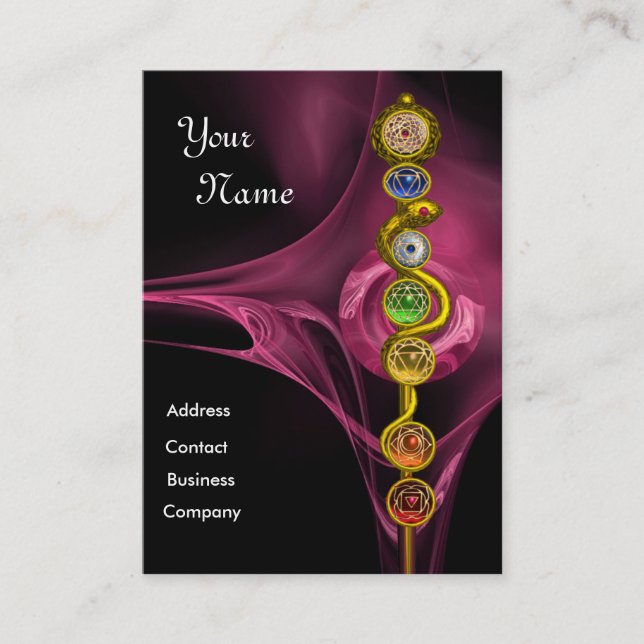 CARTE DE VISITE RODE D'ASCLEPIUS,7 CHAKRAS, YOGA, ÉNERGIE SPIRITUE (Devant)
