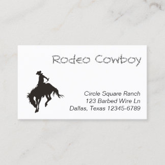 Carte De Visite Rodeo Cowboy Silhouette