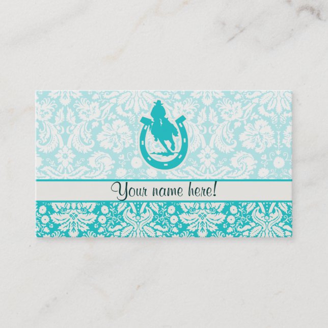 Carte De Visite Rodéo turquoise (Devant)