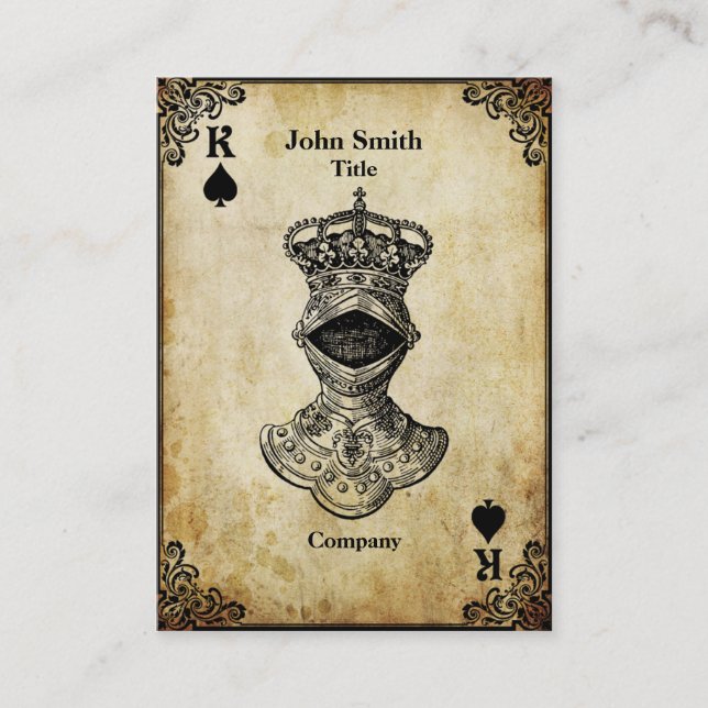 Carte De Visite Roi grunge des pelles (Devant)