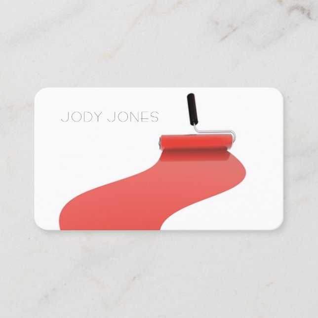 Carte De Visite Roller Brush Peinture Peintre Contact Client (Devant)