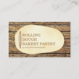 Carte De Visite Rolling Dough Bois Cutboard Boulangerie Gâteau
