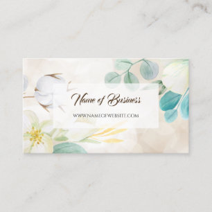 Carte De Visite Romantic Cream Floral Elegant Site web Boutique