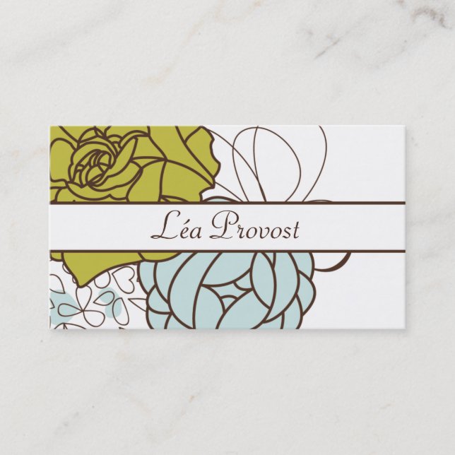 Carte de visite Romantic Flowers (Devant)