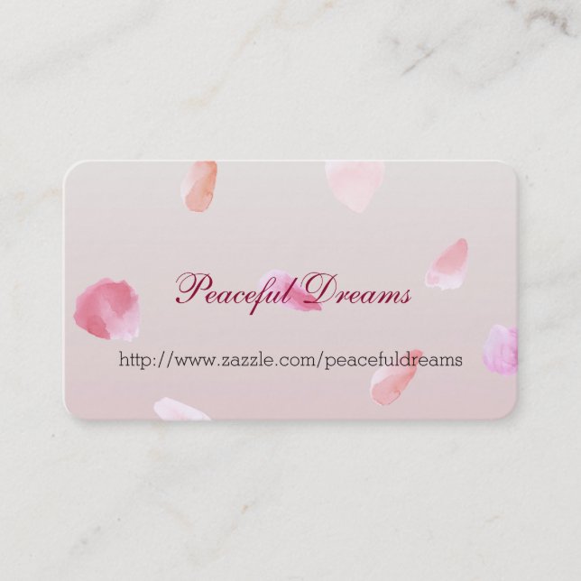 Carte De Visite Romantique rose pâle Rose pétal floral (Devant)