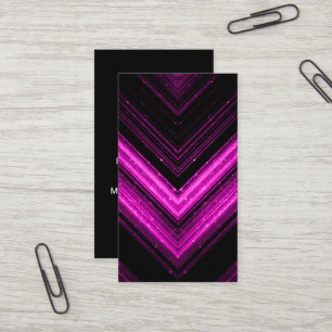 Carte De Visite Rondelle noir magenta rose brillant métallique