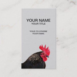 Carte De Visite Rooster noir