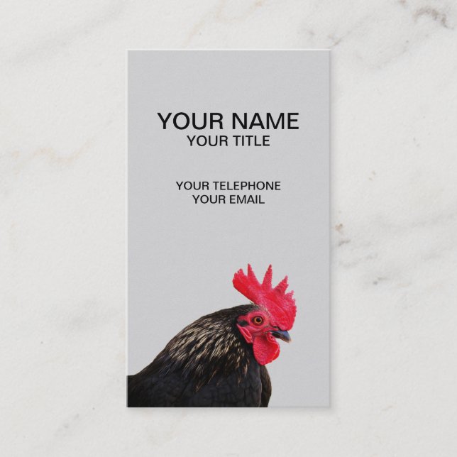 Carte De Visite Rooster noir (Devant)