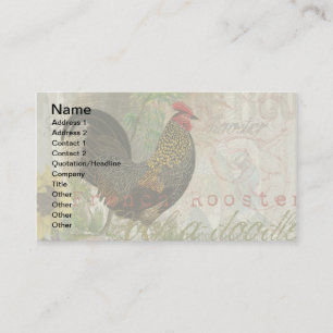 Carte De Visite Rooster vintage Français Collage Ferme Animaux dom