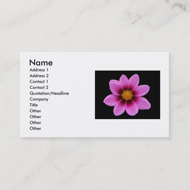 Carte de visite rose (Devant)