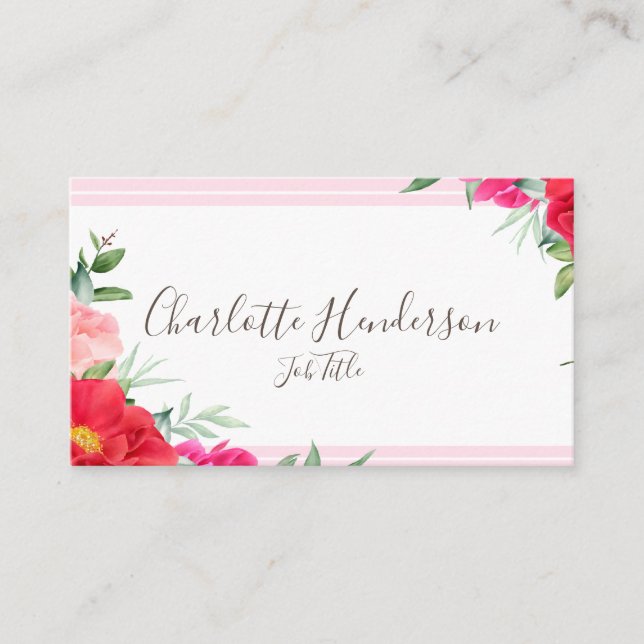 Carte de visite rose (Devant)