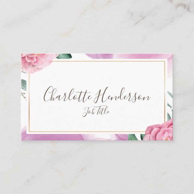 Carte de visite Rose (Devant)