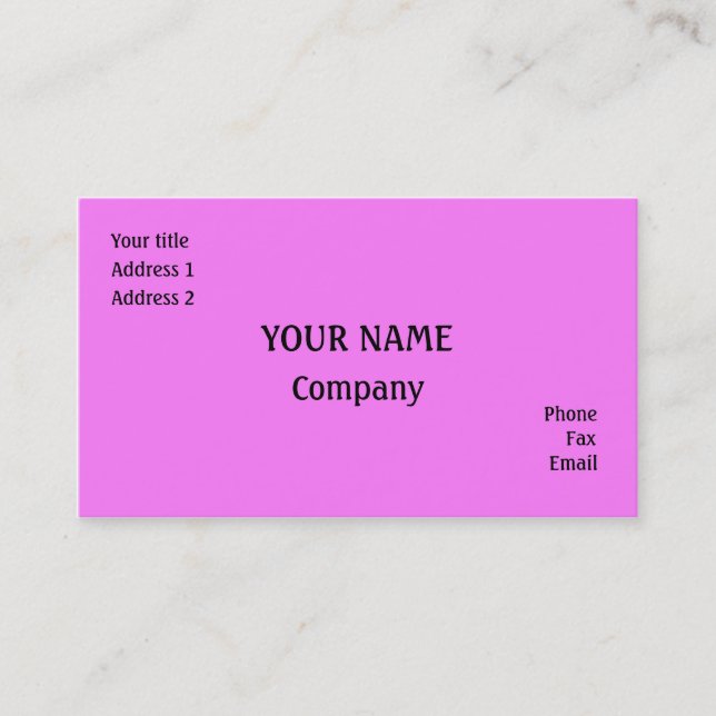 Carte De Visite rose (Devant)