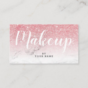 Carte de visite rose à la mode de marbre de