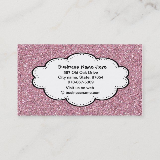 Carte de visite rose à la mode de parties (Devant)