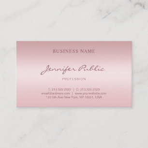 Carte De Visite Rose à main or Elégant Modèle tendance