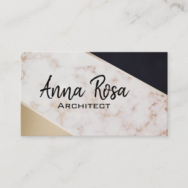 Carte De Visite *~* Rose Abstrait Gold Foil Blush Pink Géométrique (Devant)