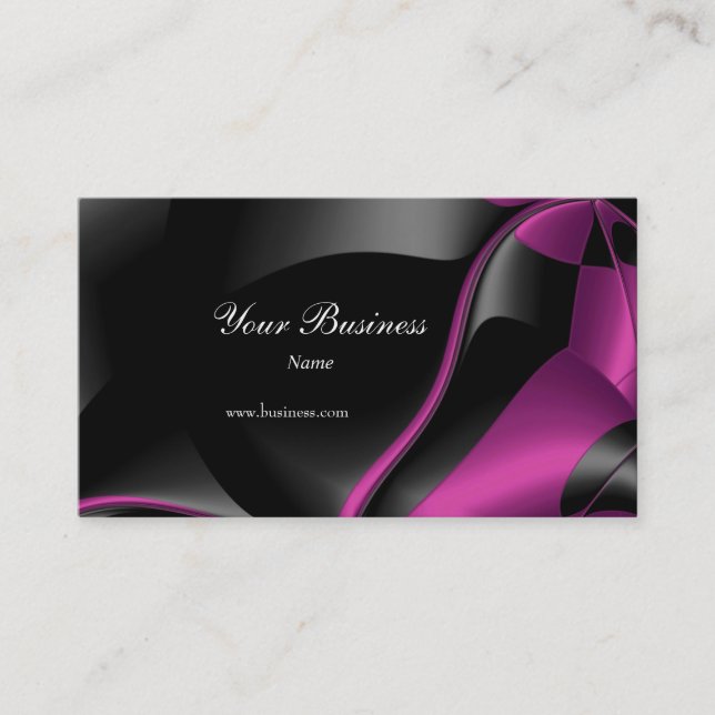 Carte de visite rose Abstrait noir (Devant)