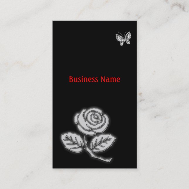 Carte De Visite Rose and butterfly (Devant)