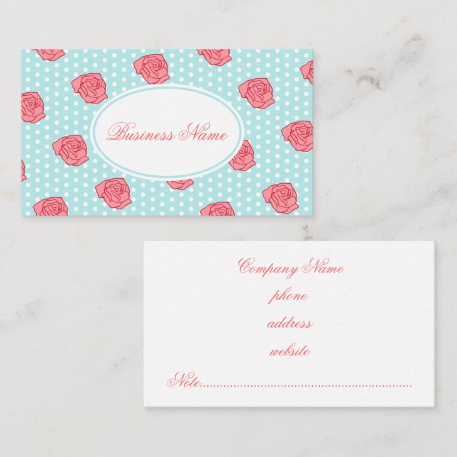 Carte de visite Rose Aqua (Devant / Derrière)
