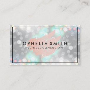 Carte De Visite Rose Artistique brossé   Bokeh Parties scintillant