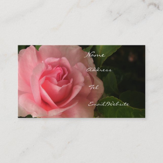 Carte De Visite Rose attrayant (Devant)