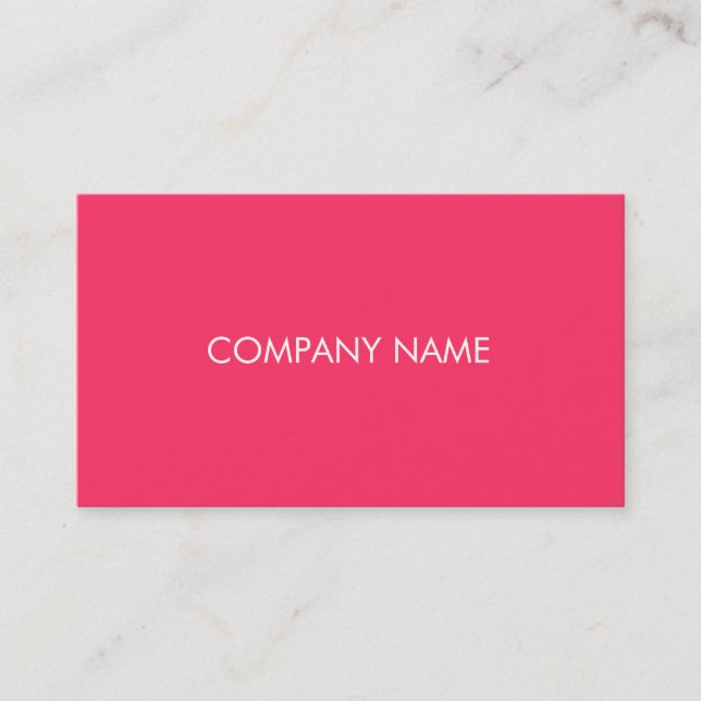 Carte De Visite rose au néon simple (Devant)