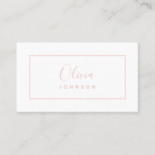 Carte de visite rose blanc blanc moderne minimalis