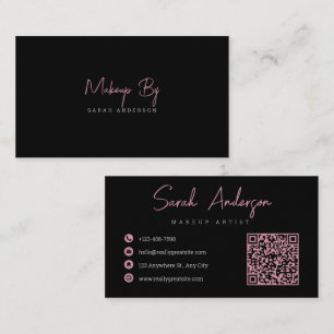 Carte De Visite Rose Blanc Minimale Feminine Card, Spa, Nails, Las