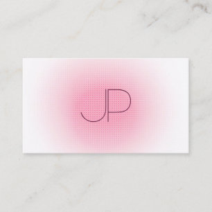 Carte De Visite Rose blanc moderne Monogramme professionnel élégan